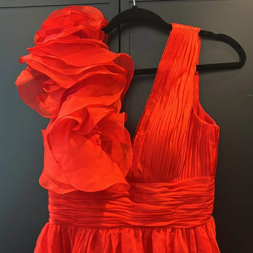 New Mac Duggal red party ruffle mini dress - Size 6 - Picture 4 of 9